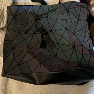 Black and Green Geometric Backpack & Wallet set